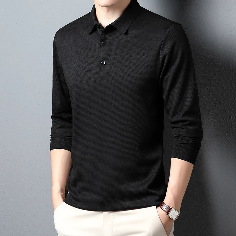 FlowStyle™ Long Sleeve Polo Shirt