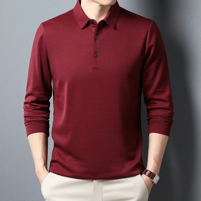 FlowStyle™ Long Sleeve Polo Shirt