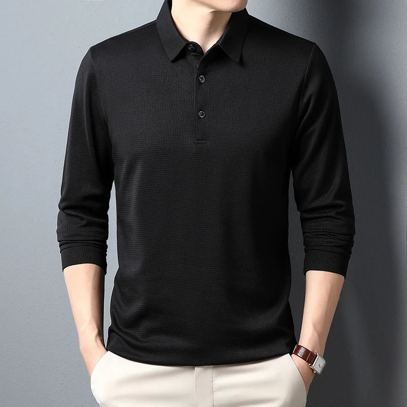 FlowStyle™ Long Sleeve Polo Shirt