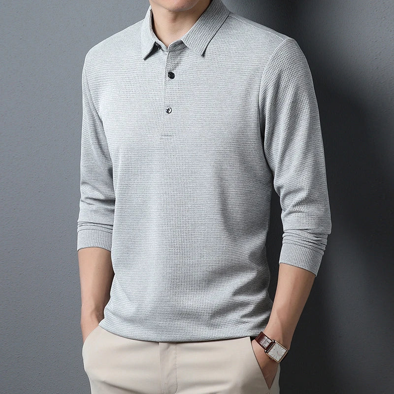 FlowStyle™ Long Sleeve Polo Shirt