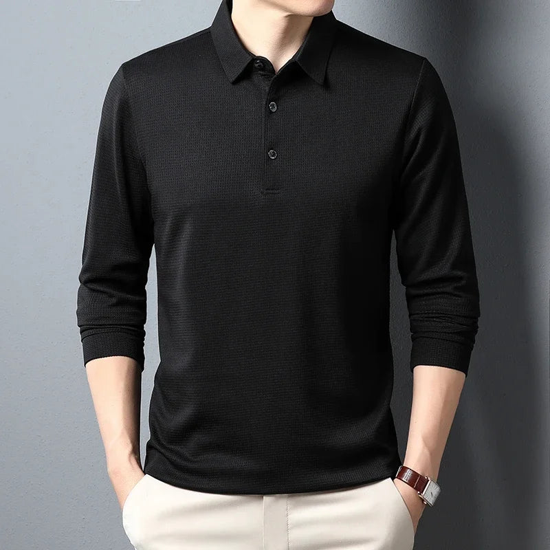 FlowStyle™ Long Sleeve Polo Shirt