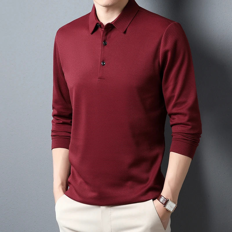FlowStyle™ Long Sleeve Polo Shirt